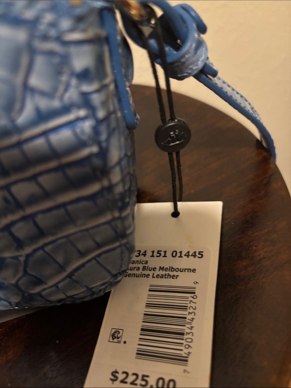 Brahmin Blue Croc-Embossed Leather Crossbody - Picture 13 of 13